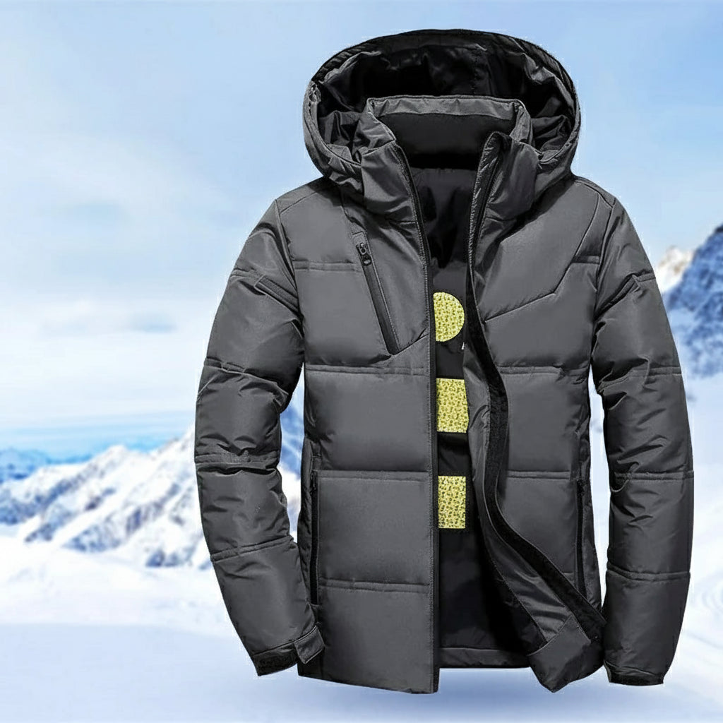 White Duck Down Jacket Men Winter Men's Coat Windproof Removable Cap Parkas Solid Color Outdoor Casual Hooded Overcoat Clothes