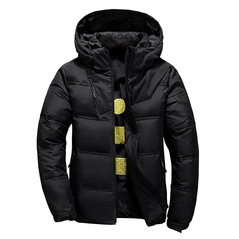 White Duck Down Jacket Men Winter Men's Coat Windproof Removable Cap Parkas Solid Color Outdoor Casual Hooded Overcoat Clothes