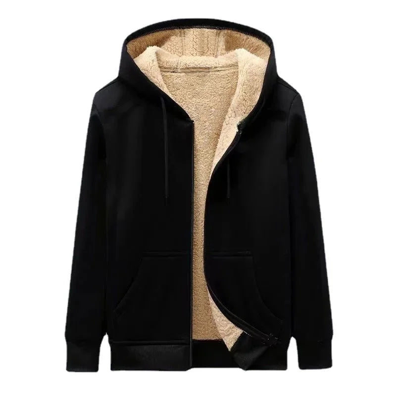 Herfst Winter Verdikt Warm Heren Fleece Gevoerd Sweatshirt Losvallend Casual Vest Sportjack Met Capuchon Trendy