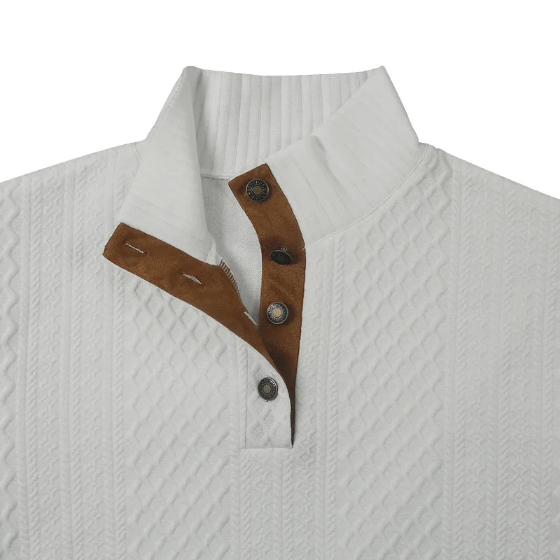 2024 grensoverschrijdende hot-selling herfst en winter heren casual opstaande kraag lange mouwen jacquard gebreide trui