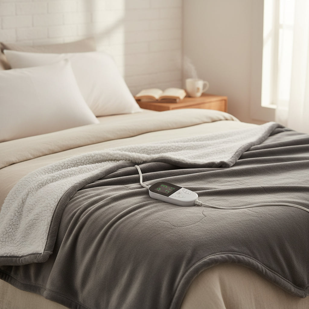 Heated Blanket-Electric Blanket,Soft Heated Throw Blanket with 6 Heating Levels & 4 Hours auto-Off,Over-Heat Protection