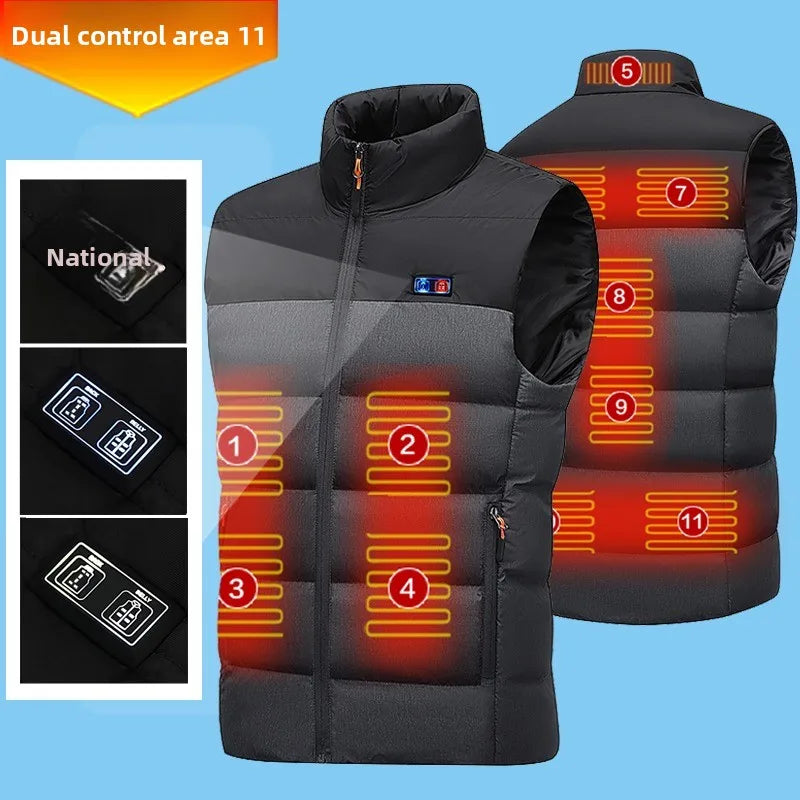 Men's USB Heated Vest  Smart Battery-Powered Thermal Jacket Windproof Water-Resistant for Hiking  Outdoor Work and sports 2025