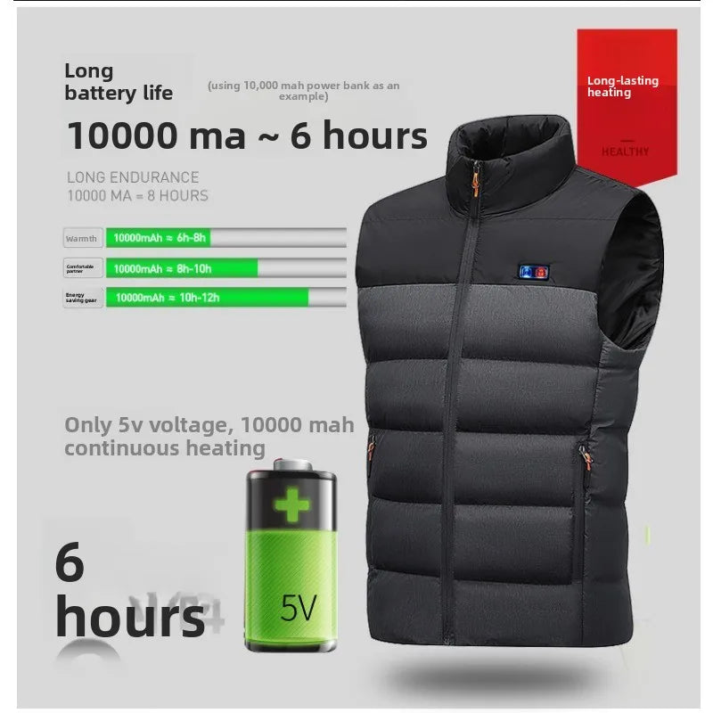 Men's USB Heated Vest  Smart Battery-Powered Thermal Jacket Windproof Water-Resistant for Hiking  Outdoor Work and sports 2025