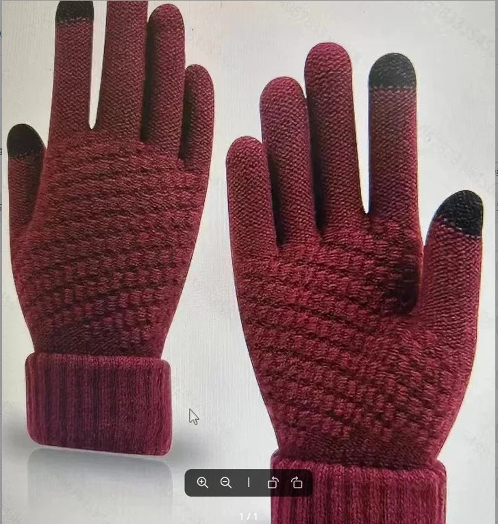 Dames Heren Warme winterhandschoenen met touchscreen Stretch Klassieke gebreide wanten Wol Volledige vinger Outdoor Fietsen Rijhandschoen