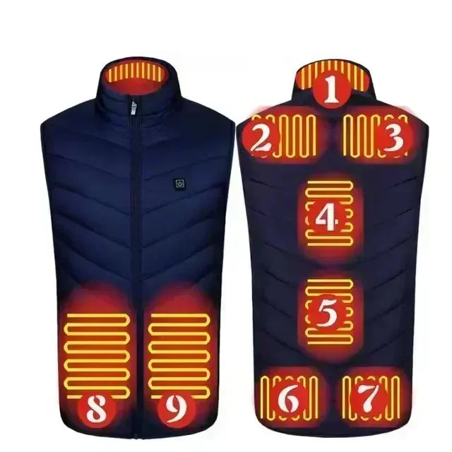 26 Areas Heated Vest Men Winter Electrically Jacket Usb New Ski Warm Sleeveless Jacket Heated Thermal Waistcoat Heating Clothing